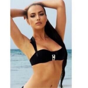 BEACH BUNNY Prim Proper Playboy Costume Tuxedo Tux Bow Tie Top Size Medium